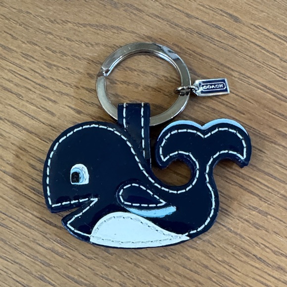 Coach Accessories - Coach Navy and White Whale Keychain